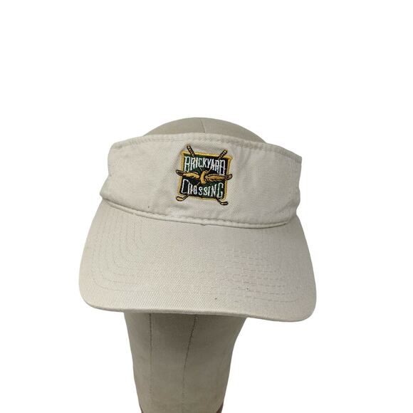 Brickyard Crossing Golf Visor Strapback White/Beige OSFM Embroidered Logo - Picture 1 of 10